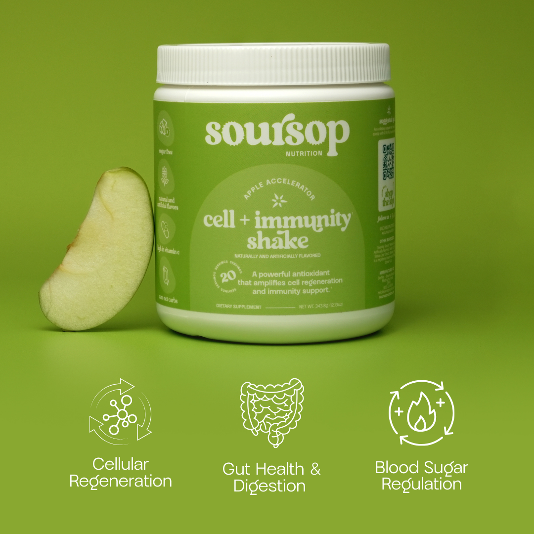 Soursop Nutrition By BeMe Beyond Medicine Apple Accelerator Shake Cellular Regeneration, Gut Health & Digestion, Blood Sugar Regulation