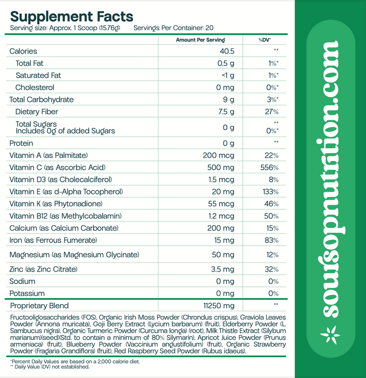 Soursop Nutrition Soursop Surge Shake Nutrition Facts